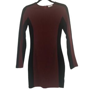 Tobi Maroon/Black Bodycon Dress